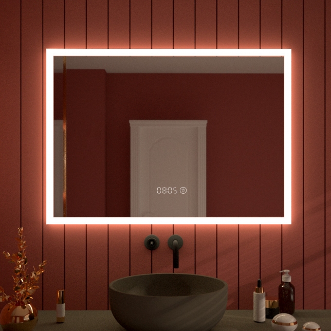 超薄智能方形LED浴室镜